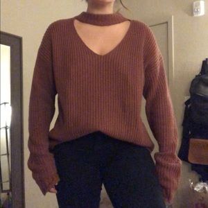 Lumiére Oversized Cut Out Sweater Rose